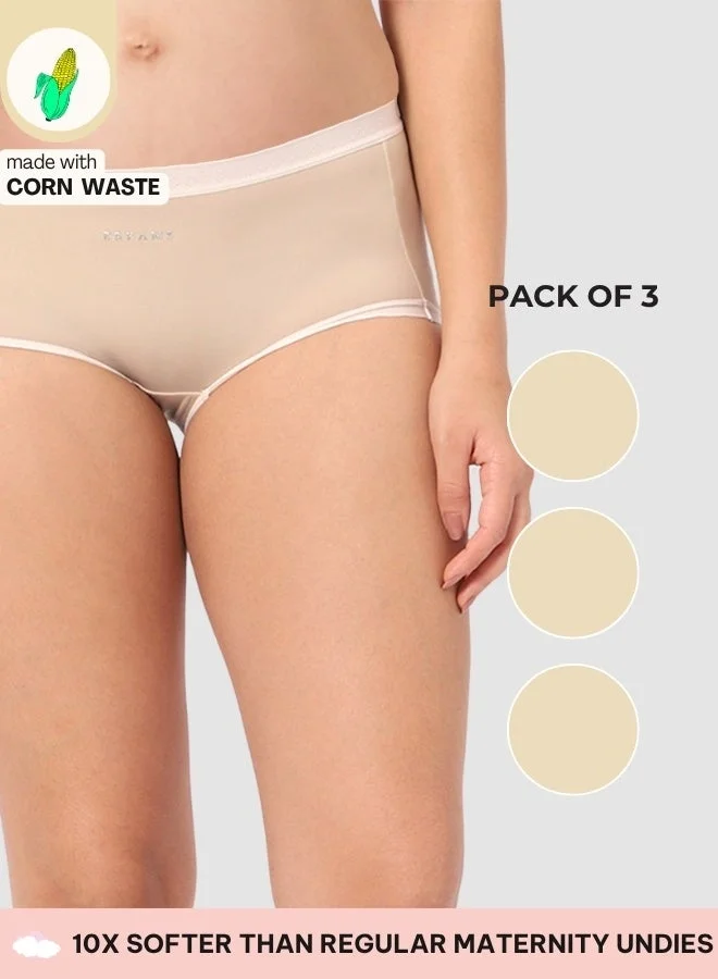 Corn Bae Maternity Lacy Boy Shorts – Ultra-Soft, No Roll-Ups & Gusset Support, Full Coverage Comfort for Every Trimester (Pack Of 3)